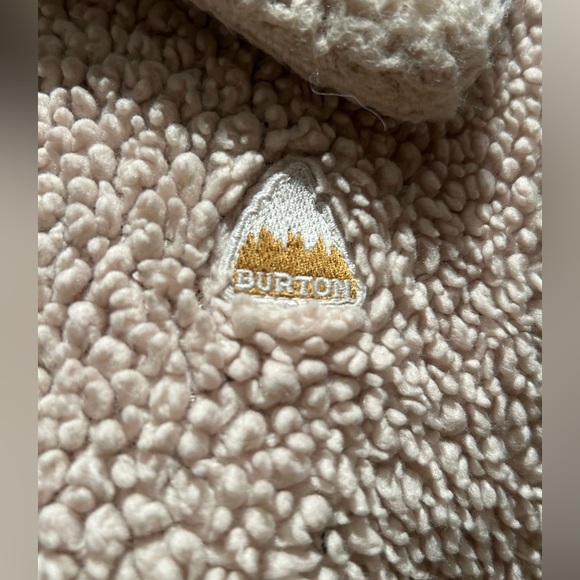 Burton Women’s Reversible Sherpa Fleece Puffer Jacket Gold & Cream Size Medium - Picture 3 of 11